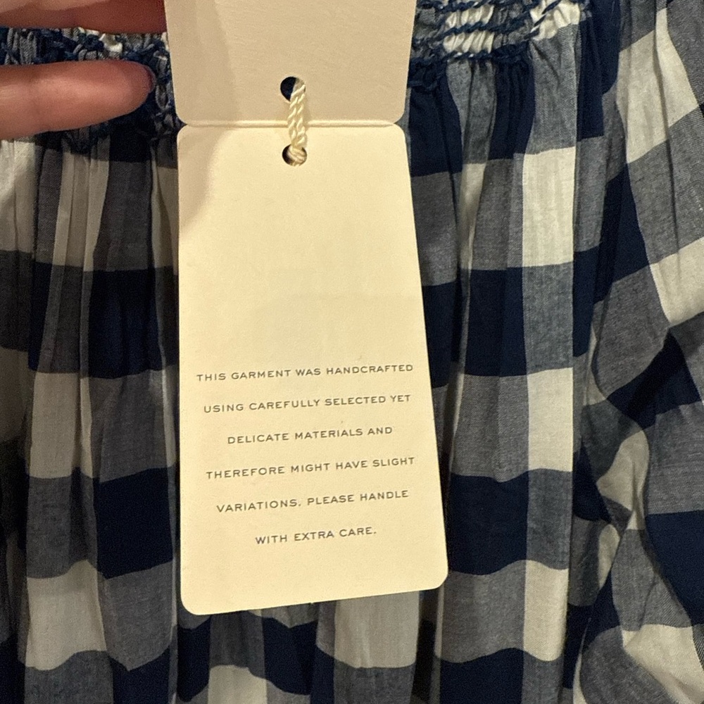 DOEN x HTH Whisper Dress in Navy Gingham - Picture 6 of 9